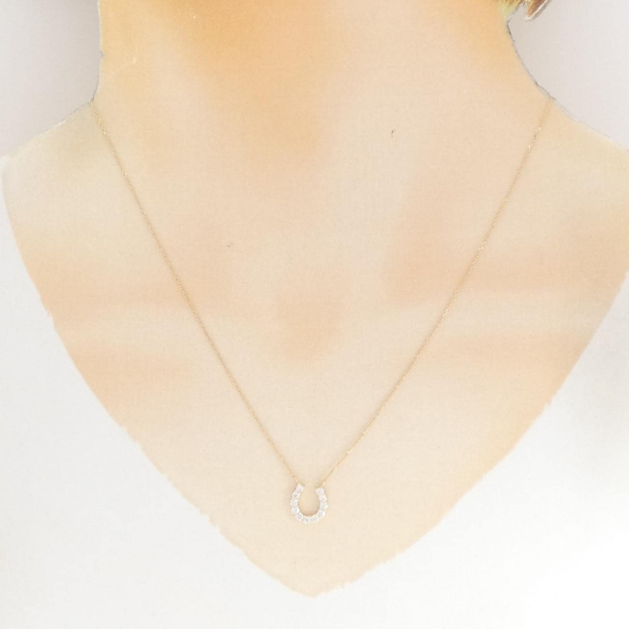 K18YG ホースシュー ダイヤモンド ネックレス 0.30CT