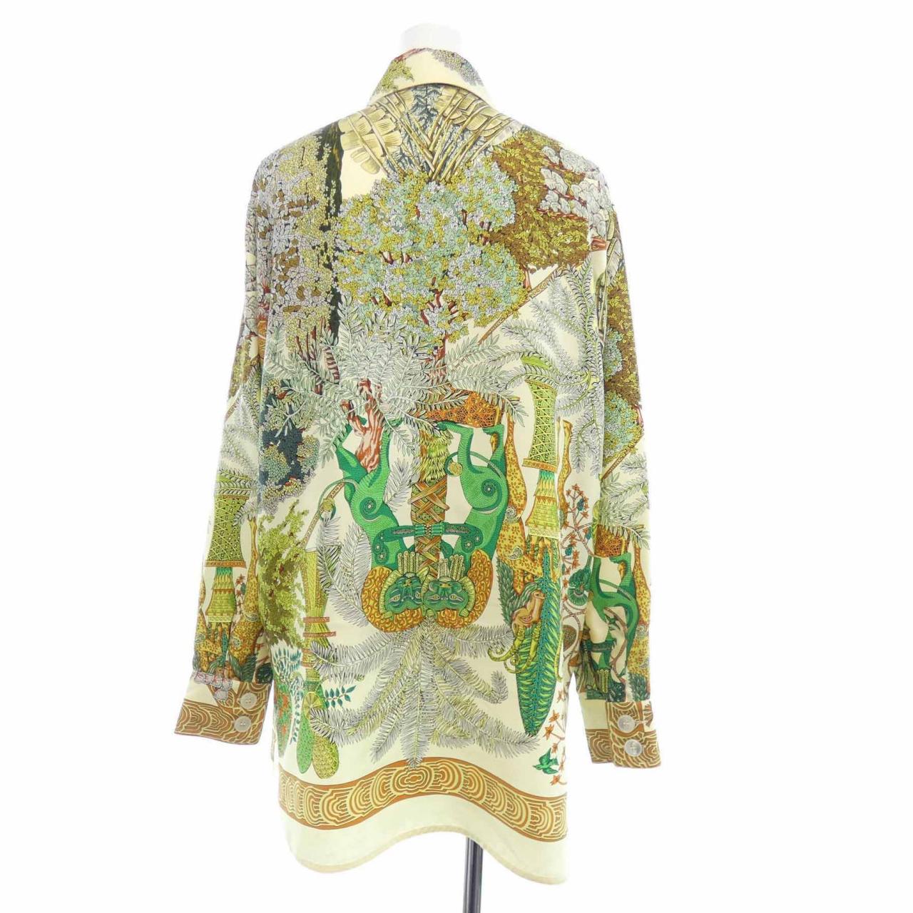 エルメス HERMES LES LEGENDES DE L'ARBRE ツイルレーヌ. シャツ