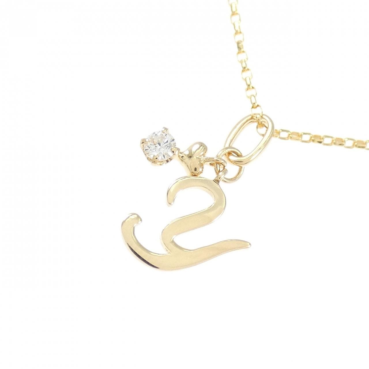 K18YG イニシャルY ダイヤモンド ネックレス