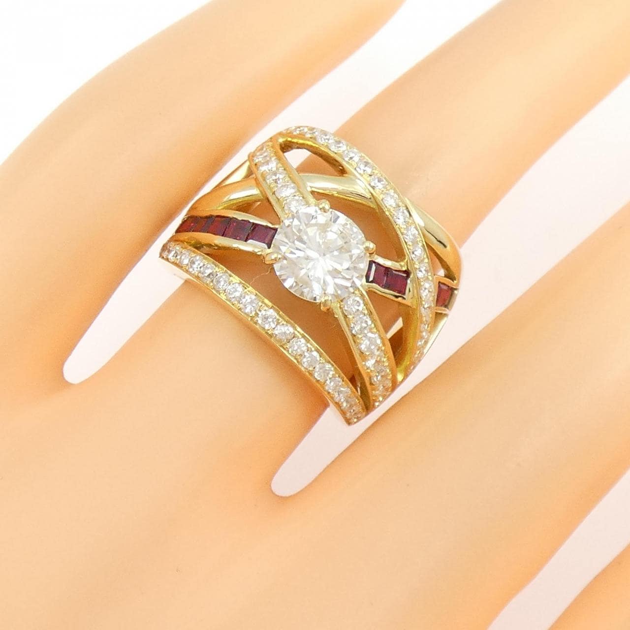 K18YG ダイヤモンド リング 1.289CT J I1 VG