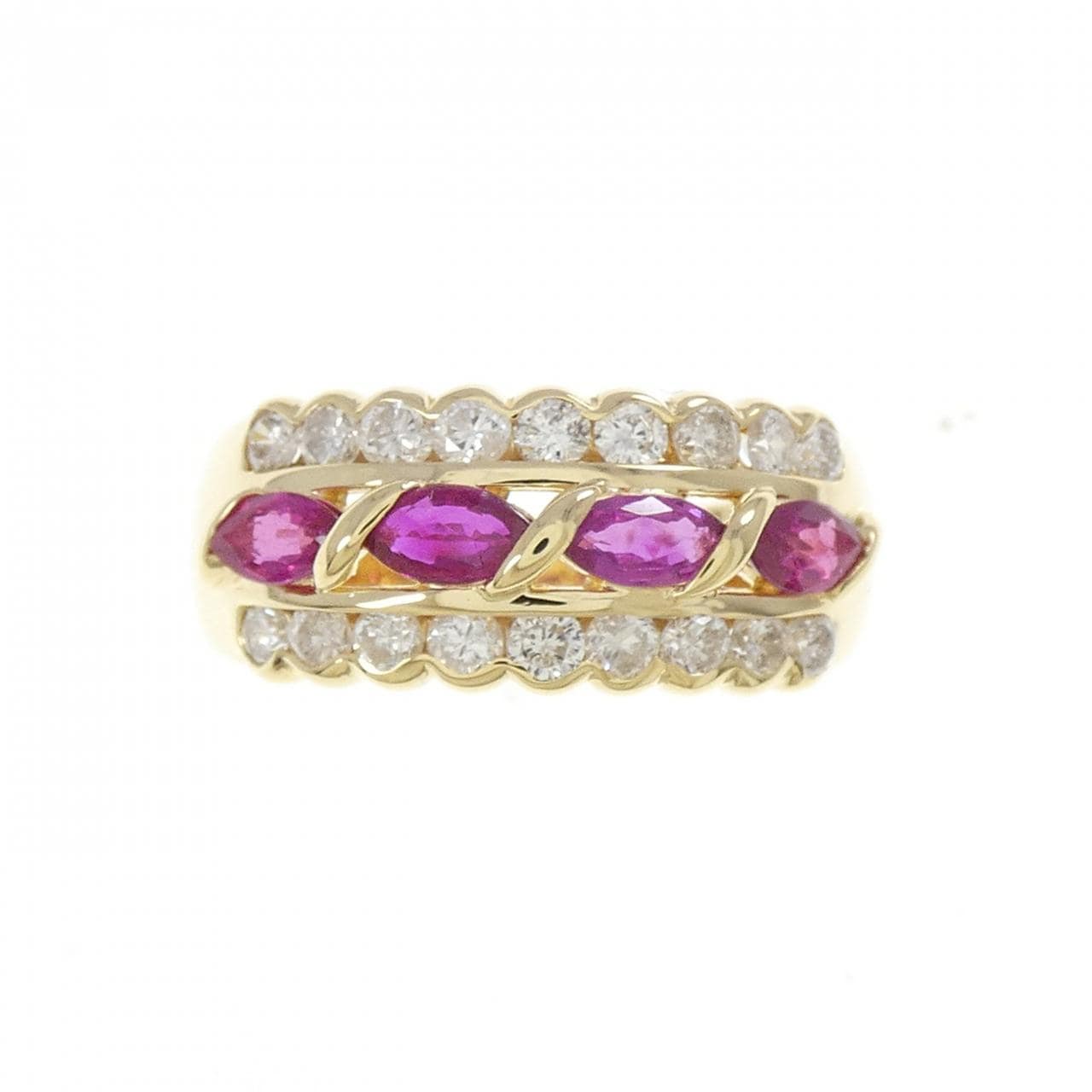 K18YG ルビー リング 0.70CT