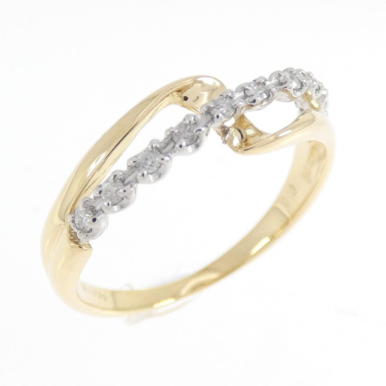 K18YG/PT900 ダイヤモンド リング 0.10CT