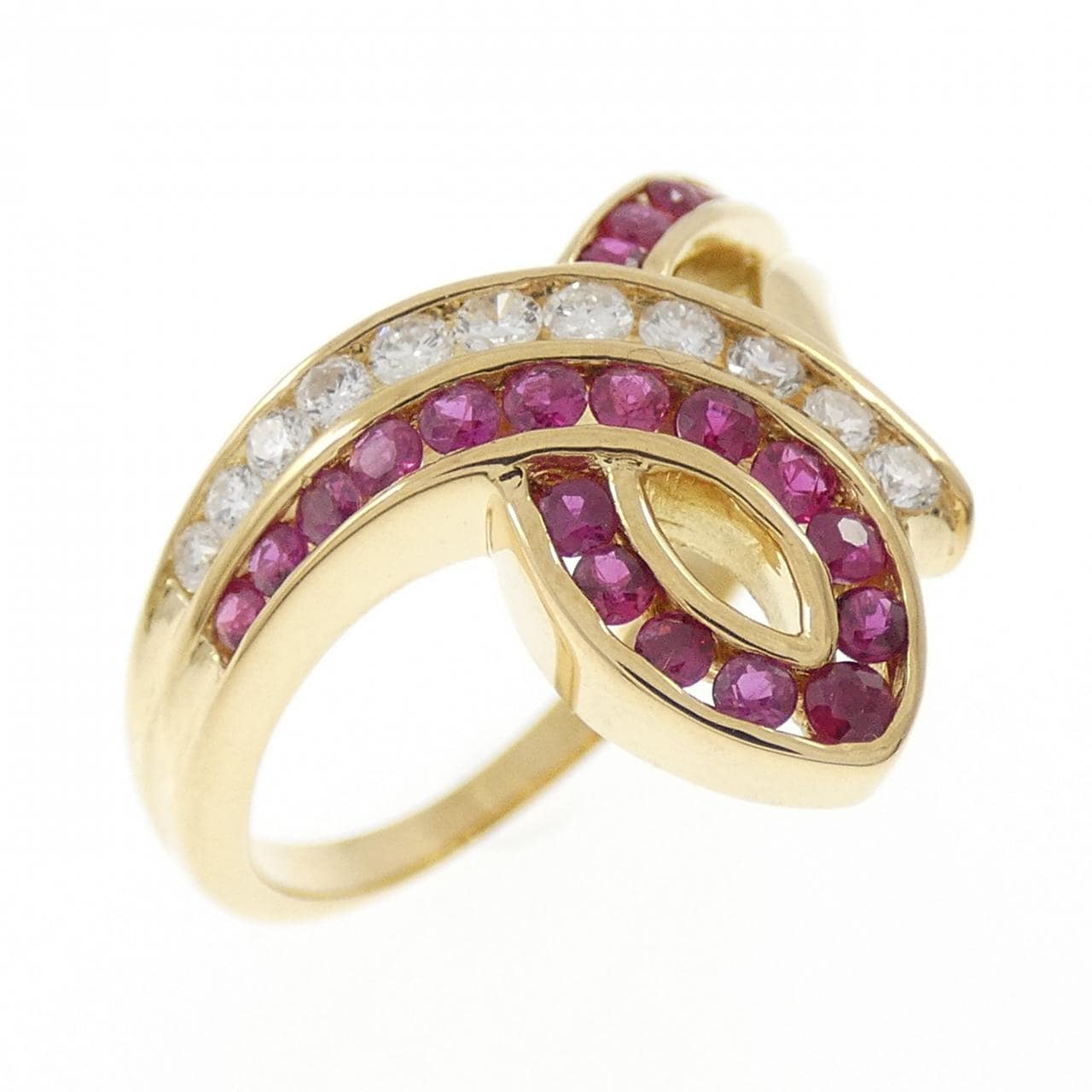K18YG ルビー リング 0.46CT