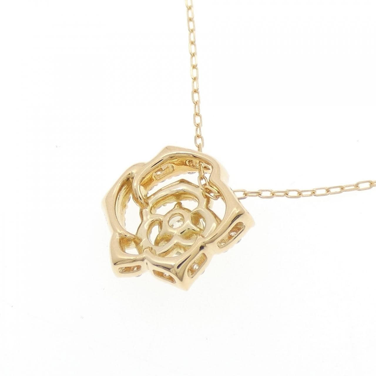 K18YG ローズ ダイヤモンド ネックレス 0.315CT