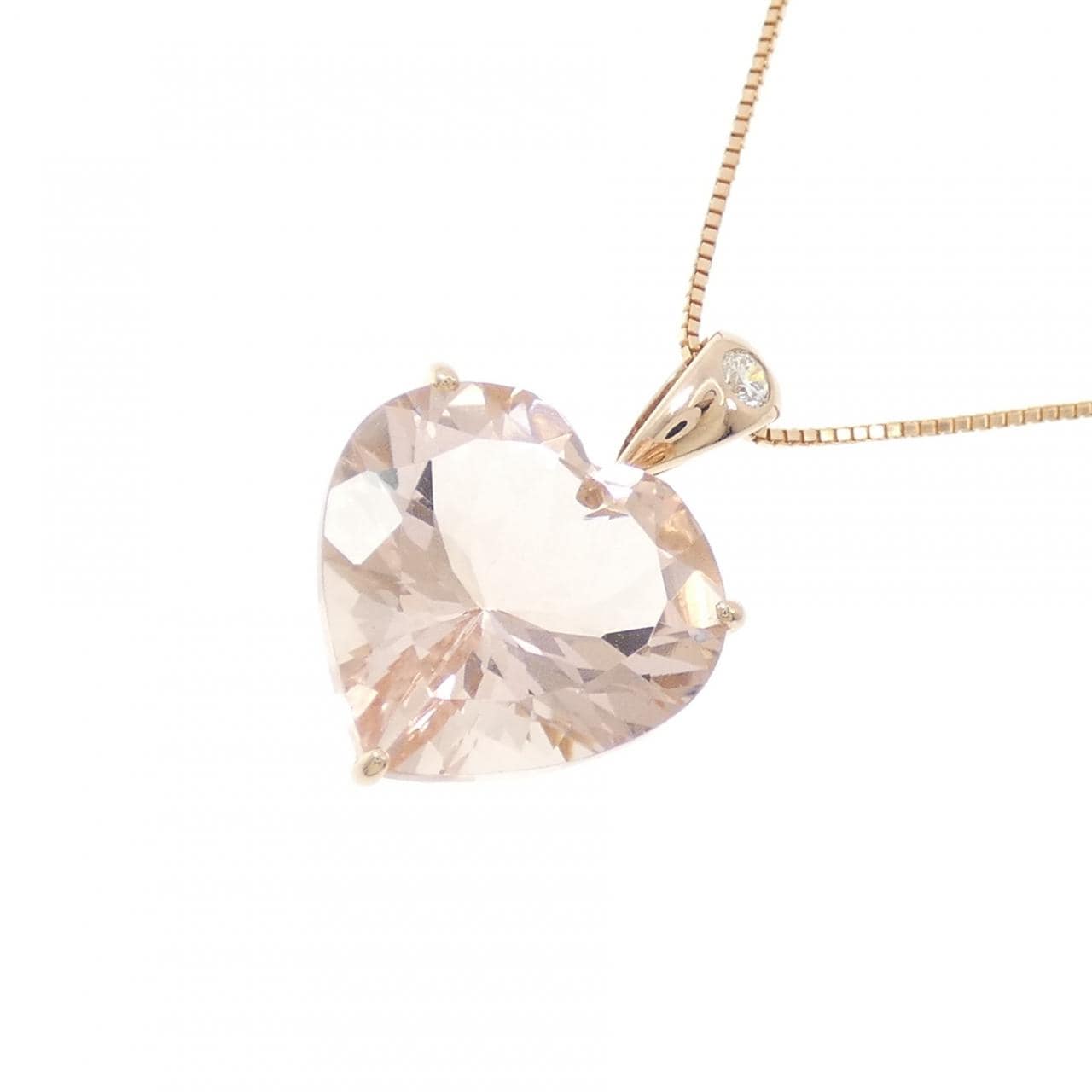 K18PG ハート モルガナイト ネックレス 8.41CT