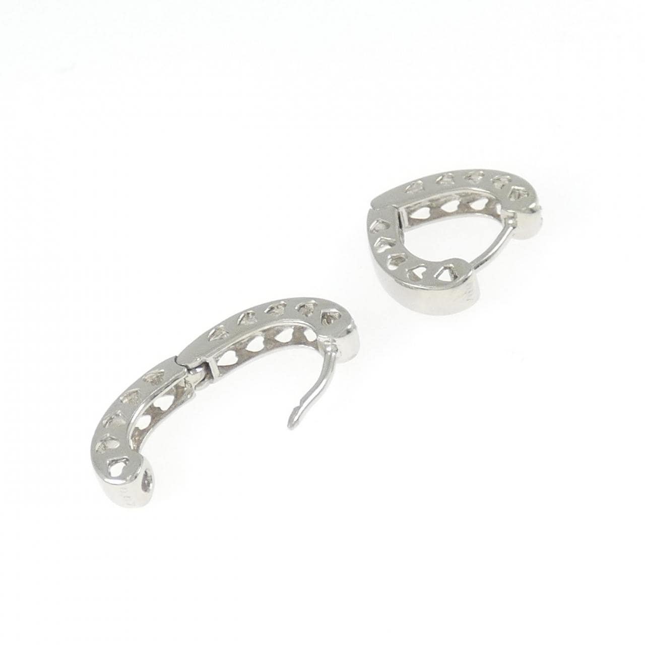 PT900 ハート ダイヤモンド ピアス 0.14CT
