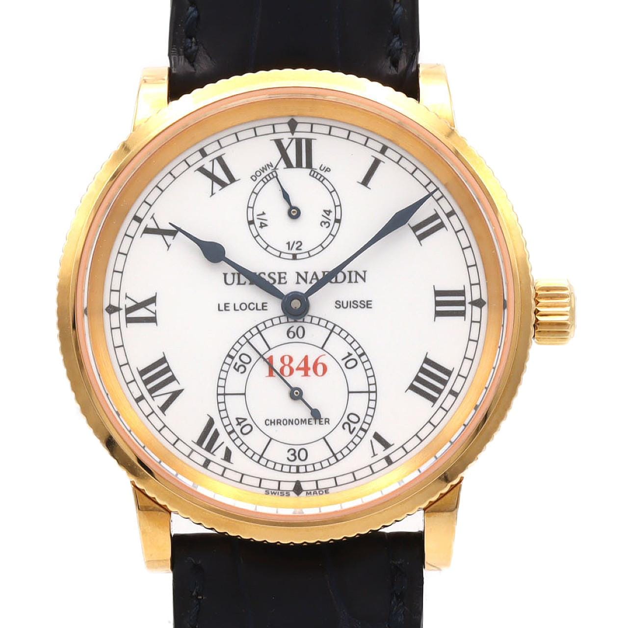 【ノーメンテナンス還元価格】ユリス･ナルダン マリーンクロノメーターYG 創業150周年記念 限定250本 266-22 YG 自動巻