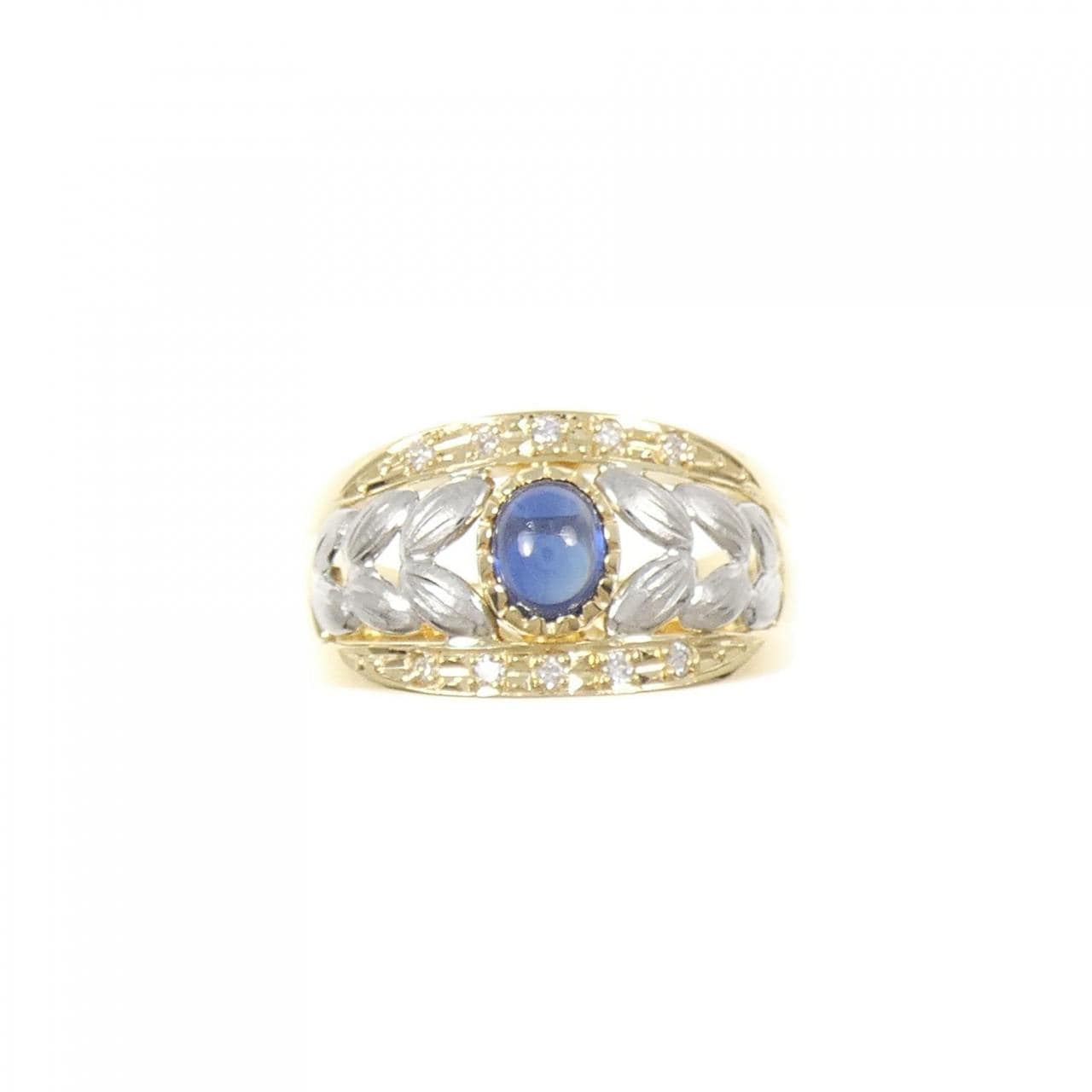 K18YG/PT900 サファイヤ リング 0.59CT