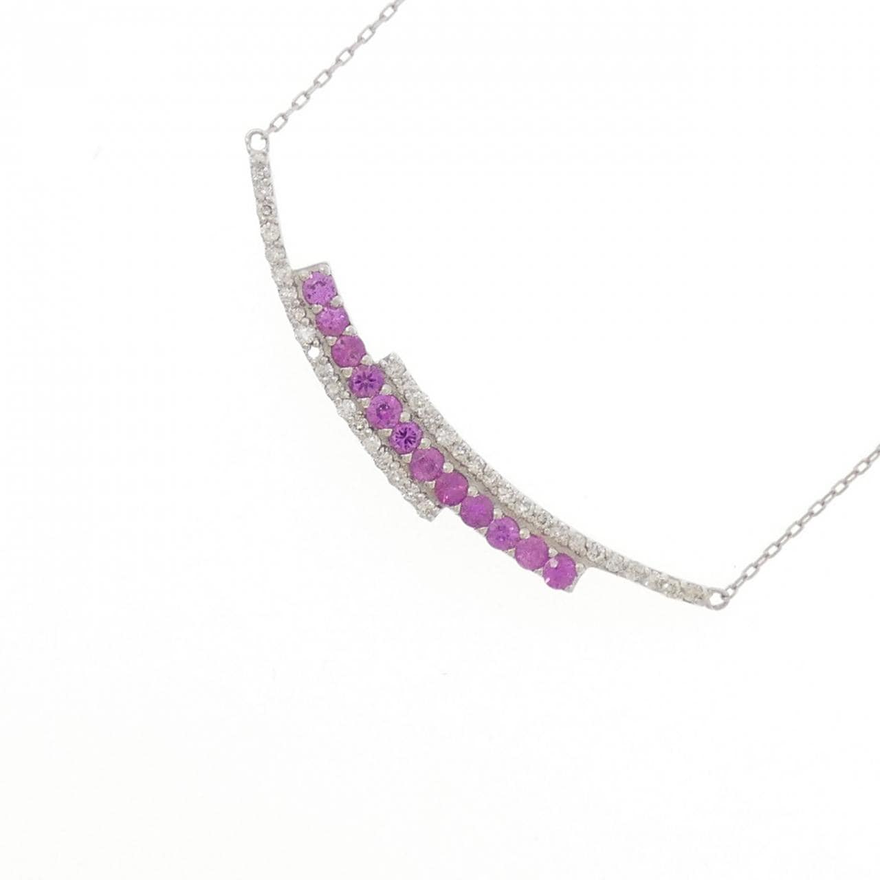 PT900/PT850 ルビー ネックレス 0.20CT