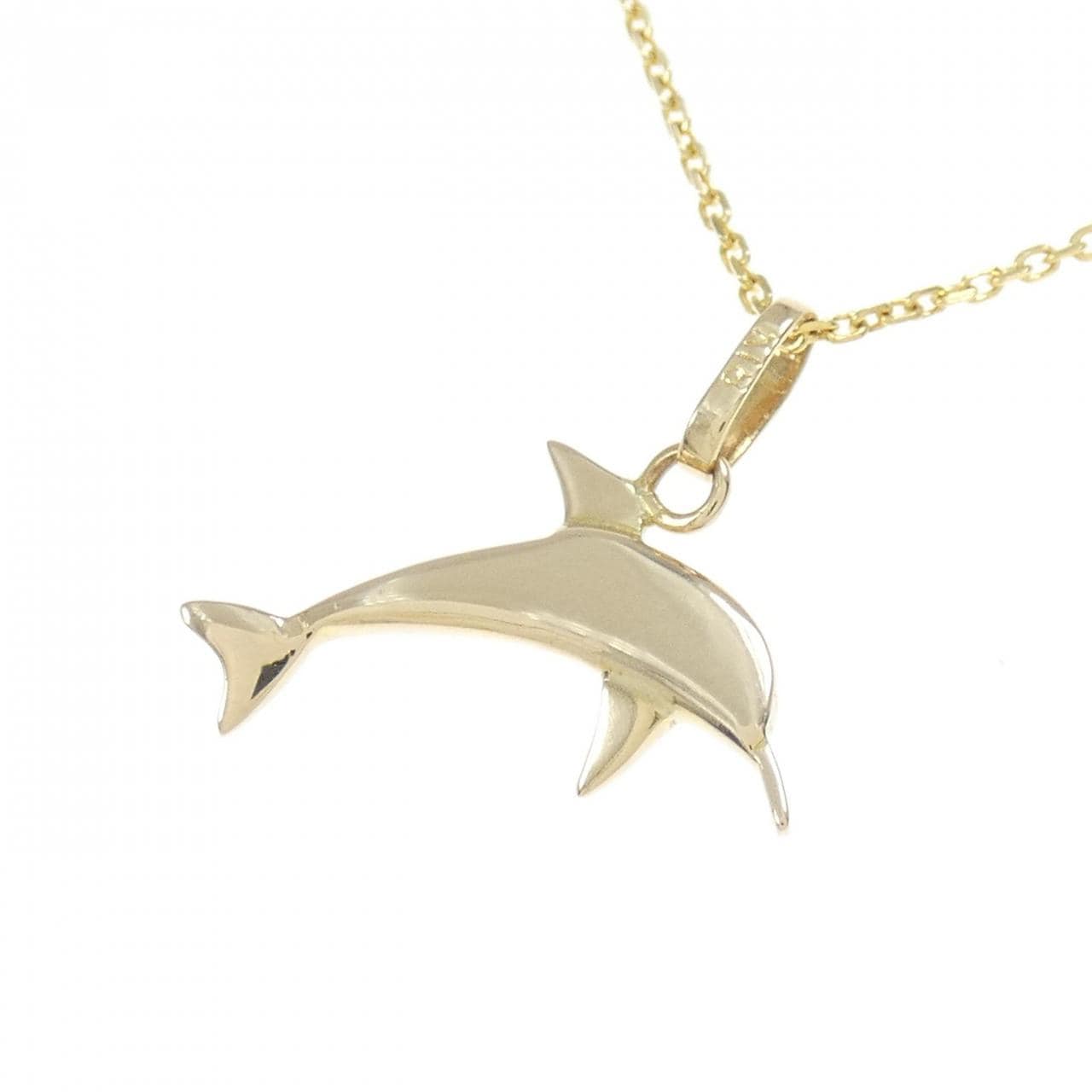 K18YG 海豚鑽石項鍊