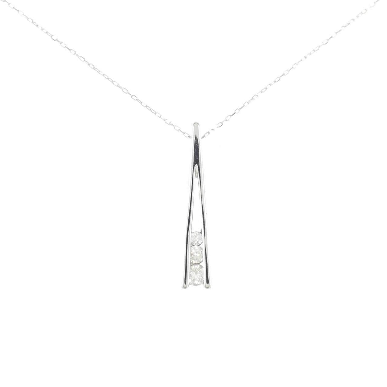K18WG ダイヤモンド ネックレス 0.17CT