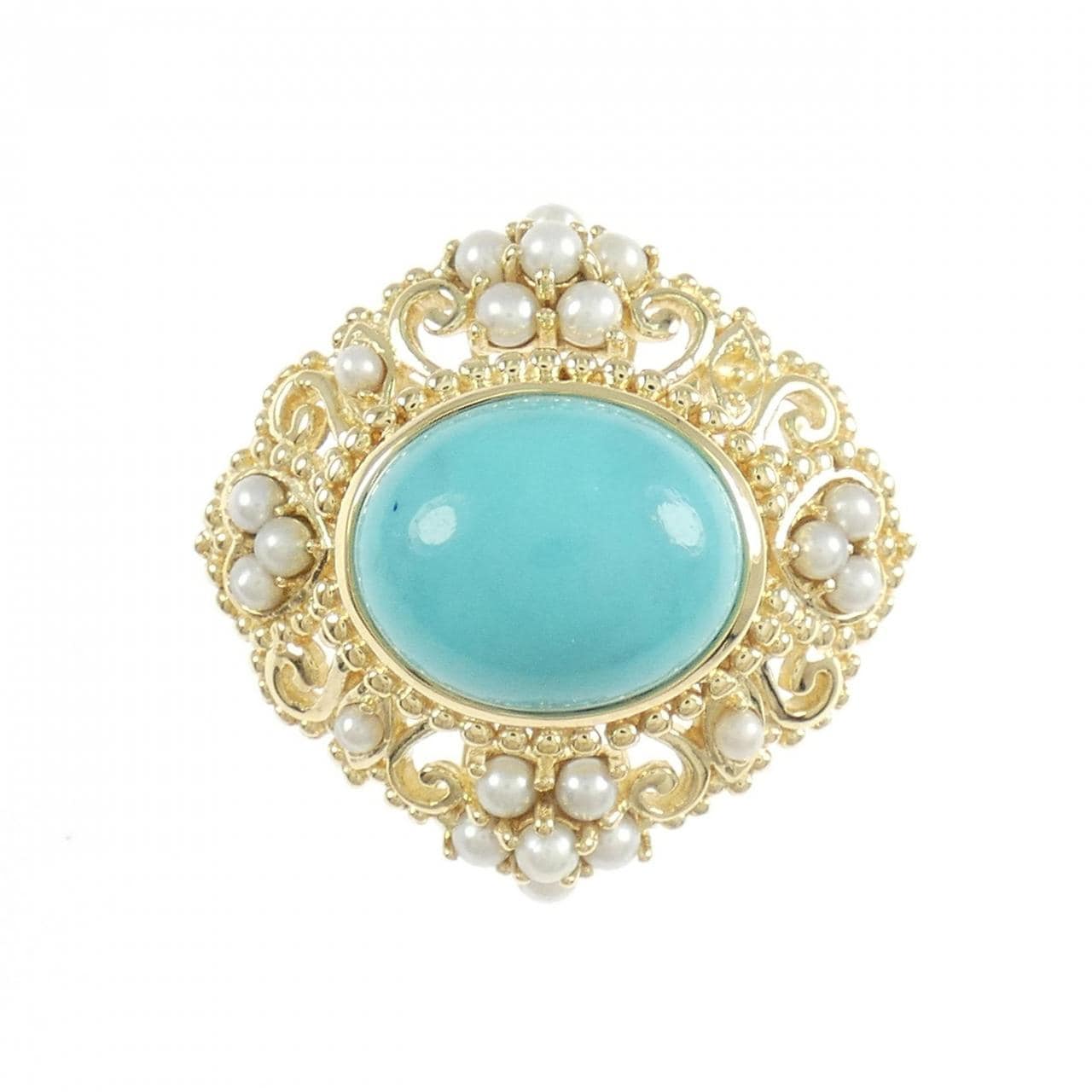 K18YG ターコイズ リング 3.50CT