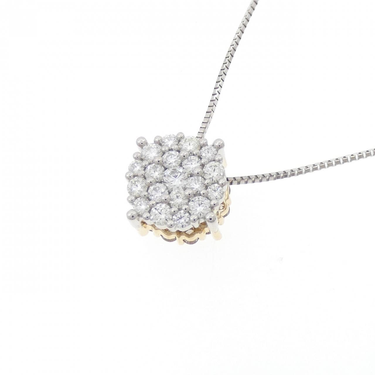 K18/PT950/PT850 Diamond Necklace 0.88CT