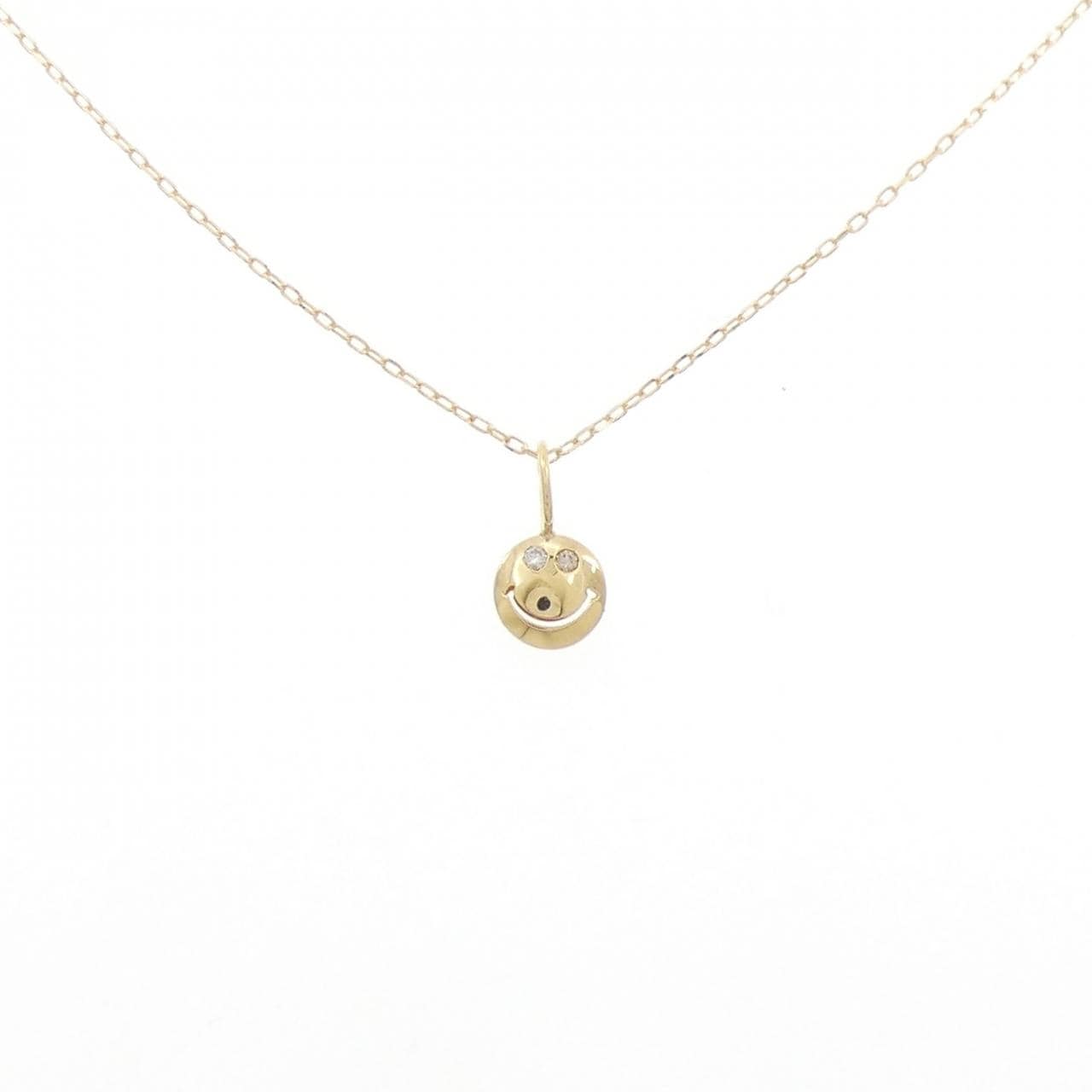 K18YG スマイル ダイヤモンド ネックレス 0.02CT