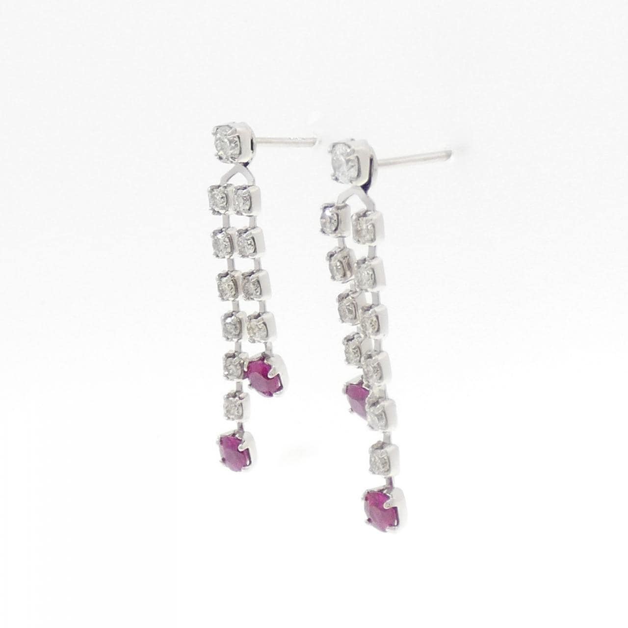 K14WG ルビー ピアス 0.54CT