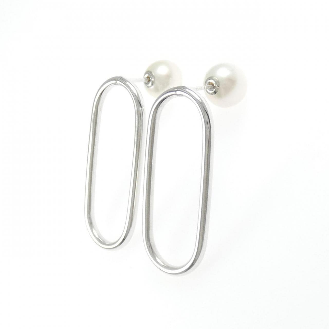 【新品】PT900/K18WG/PT850 アコヤパール ピアス 7.6mm