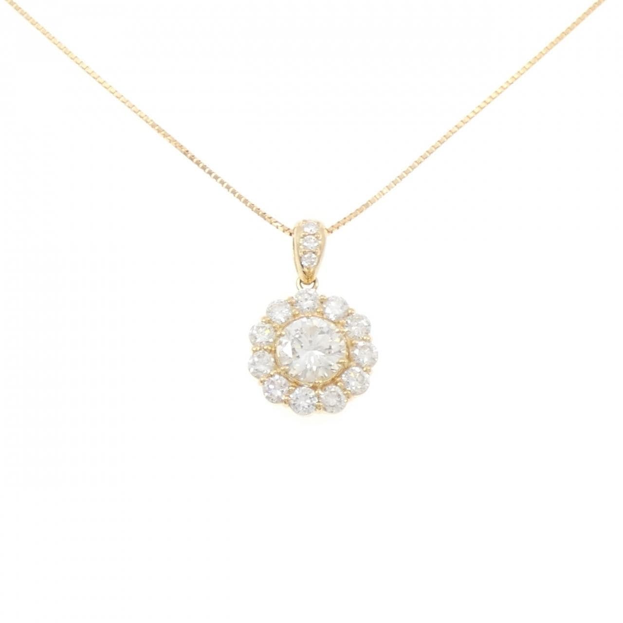 K18YG ダイヤモンド ネックレス 1.292CT E SI2 Good