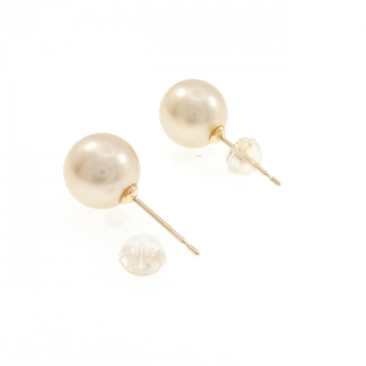 K18YG 白蝶パール ピアス 9.4mm