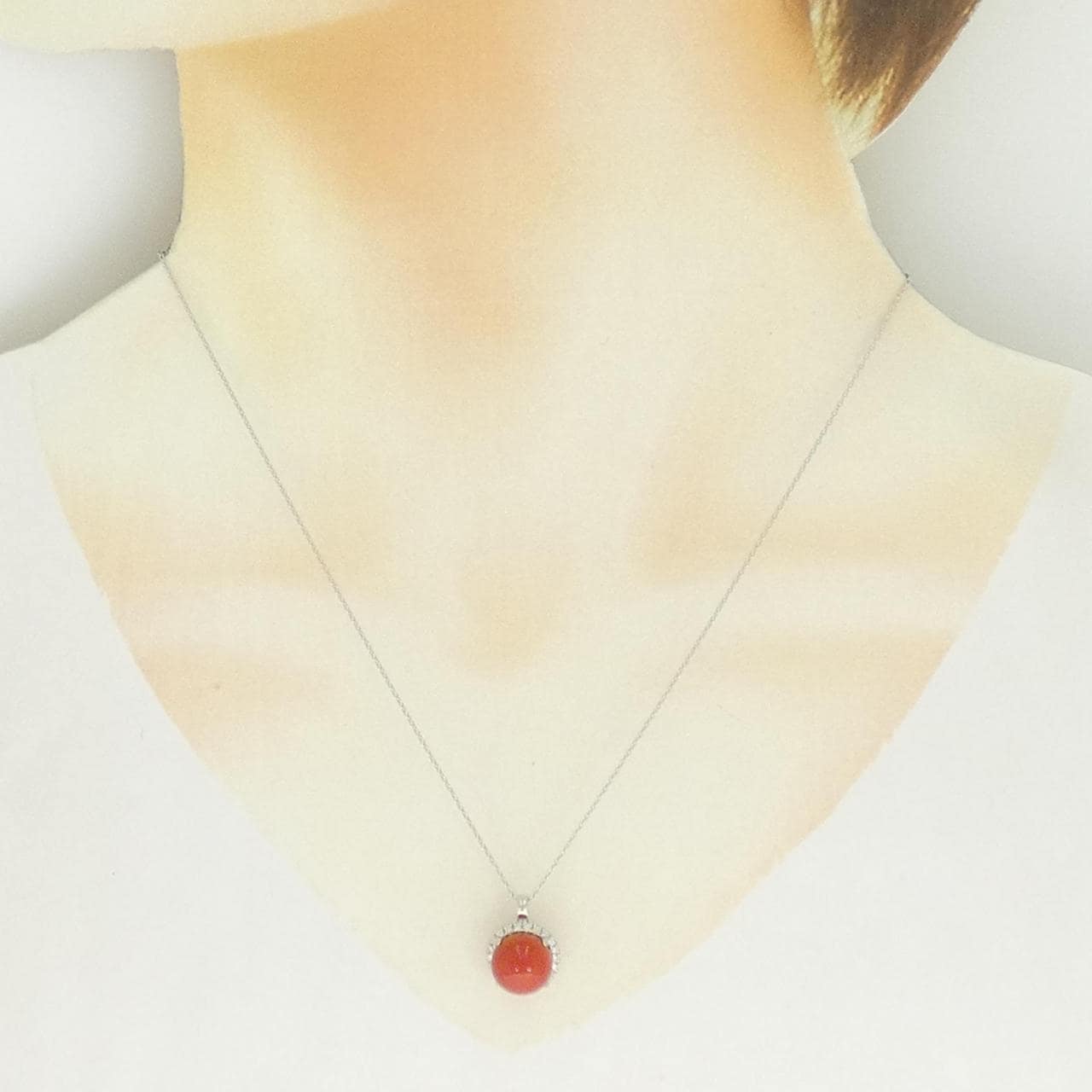 PT900/PT850 サンゴ ネックレス 6.325CT