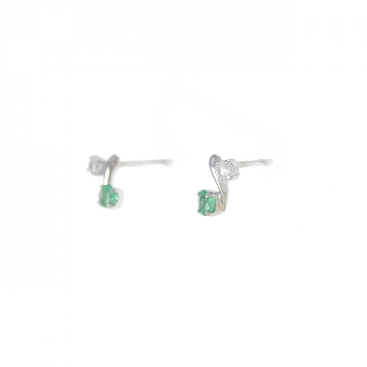 PT900 エメラルド ピアス