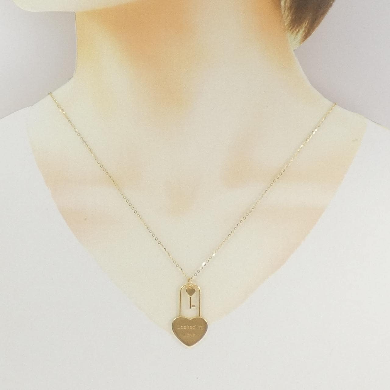 K18YG ハート×キー ネックレス
