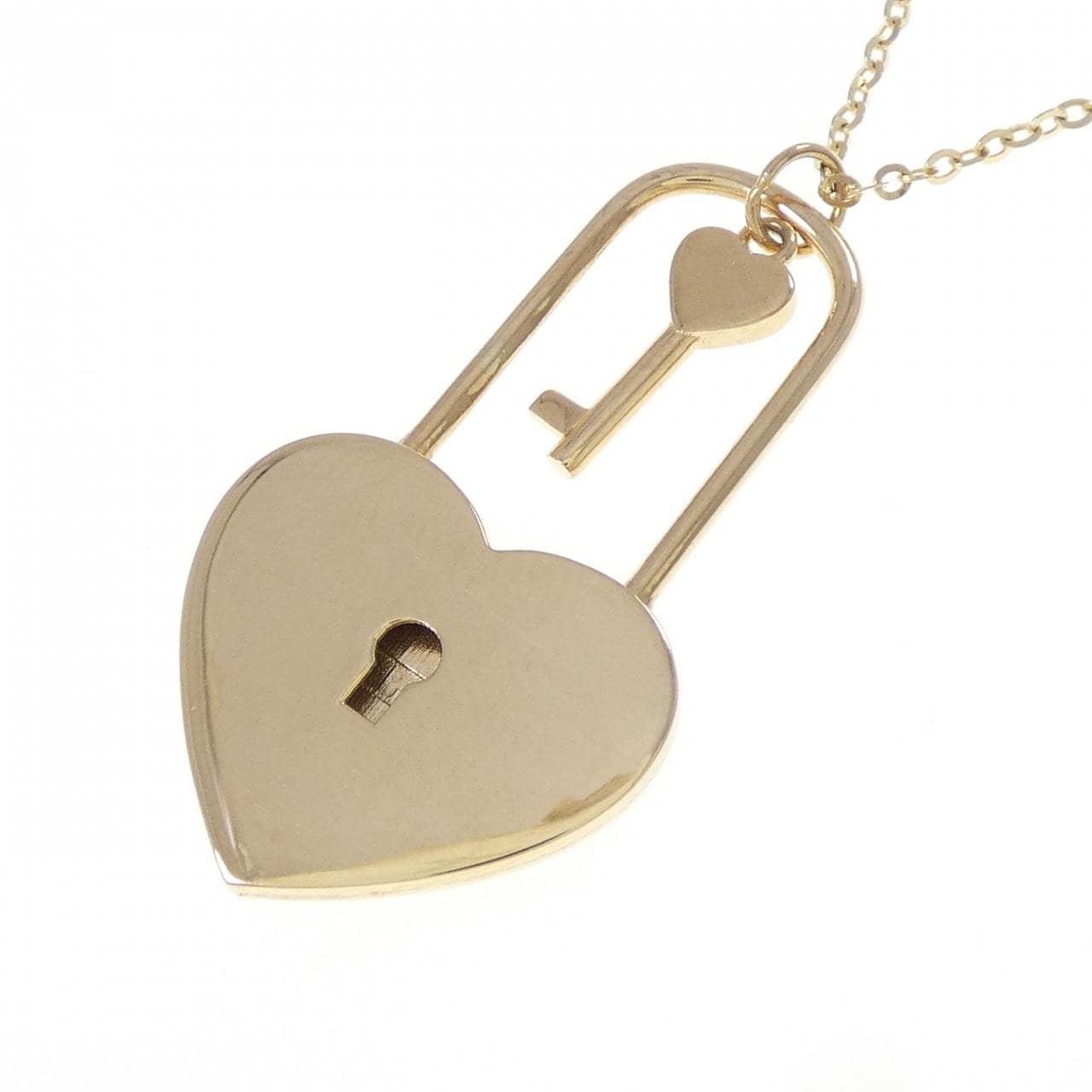 K18YG ハート×キー ネックレス