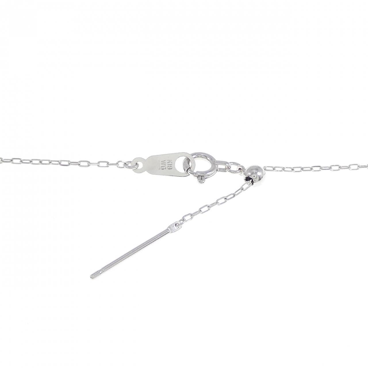 750WG/K18WG フェザー ダイヤモンド ネックレス 0.15CT