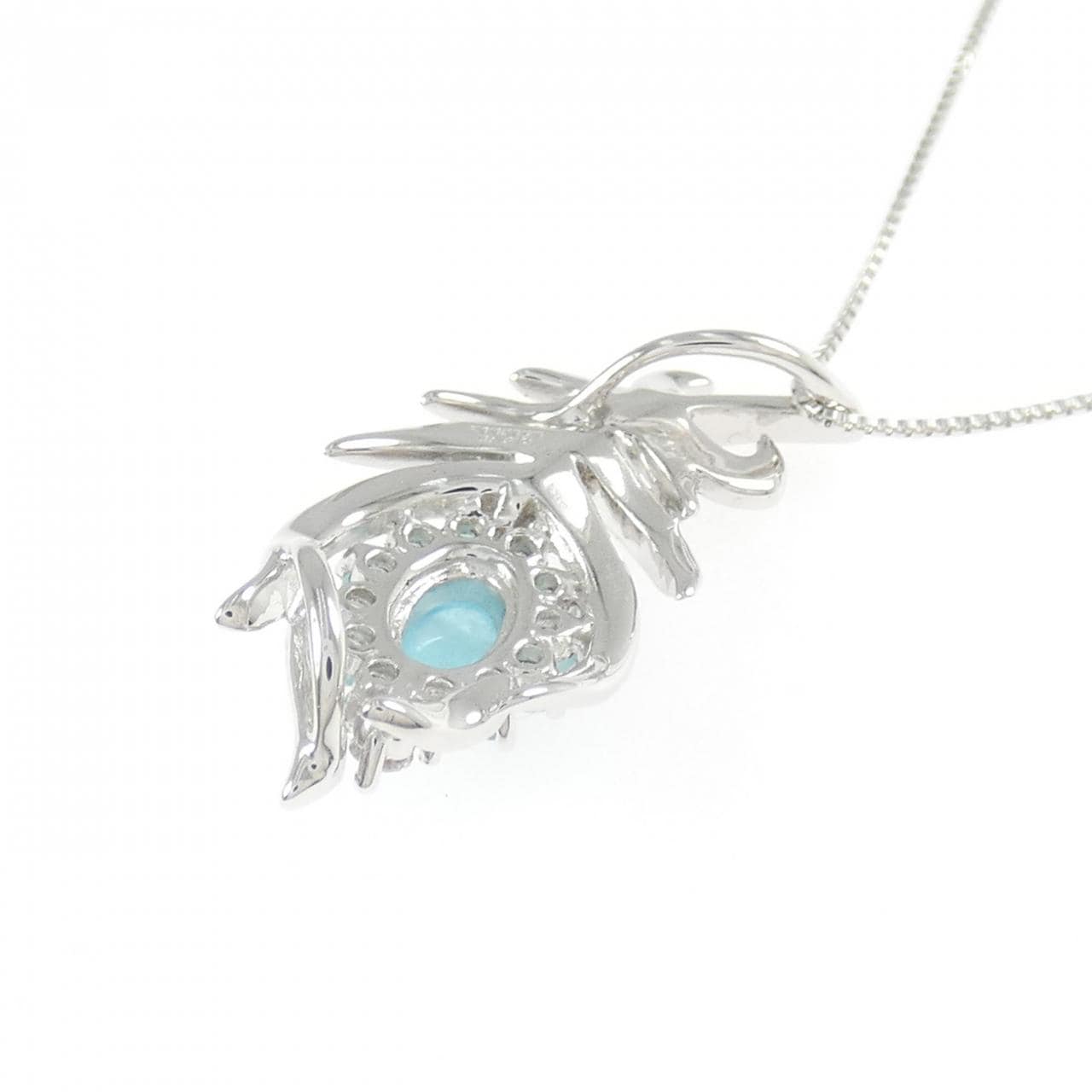 K18WG フェザー トルマリン ネックレス 0.60CT
