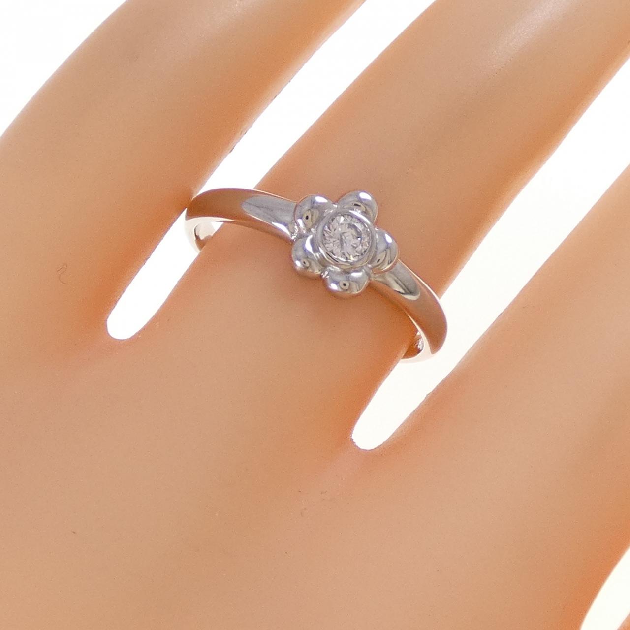 PT900 フラワー ダイヤモンド リング 0.10CT