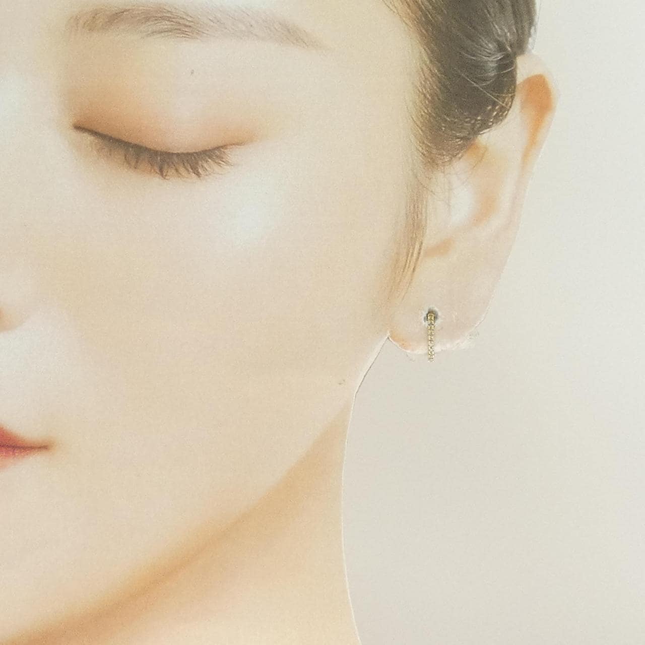 K18YG ダイヤモンド フープ ピアス 0.10CT