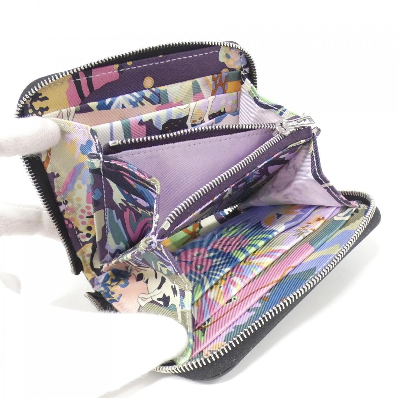 HERMES EN LIBERTE 丝绸短款084266CK 钱包