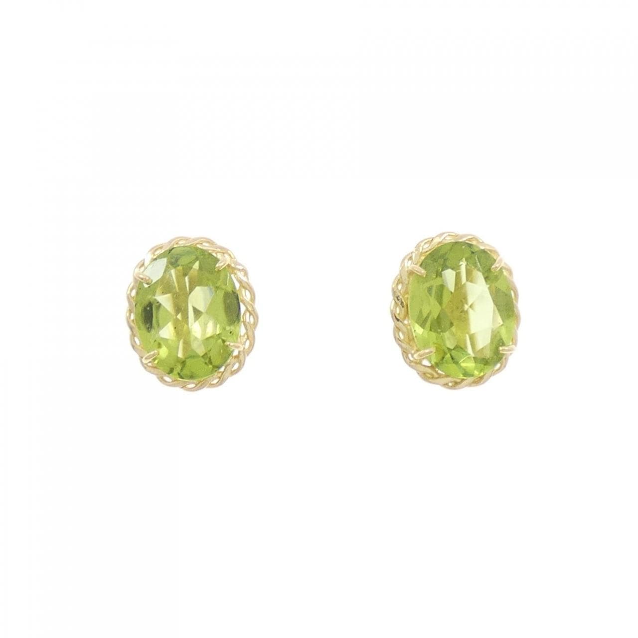 K18YG Peridot earrings