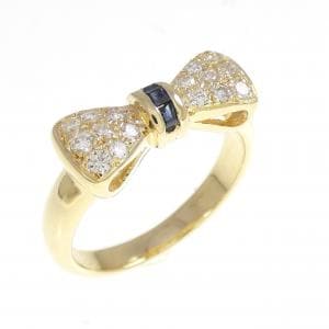 K18YG リボン サファイヤ リング