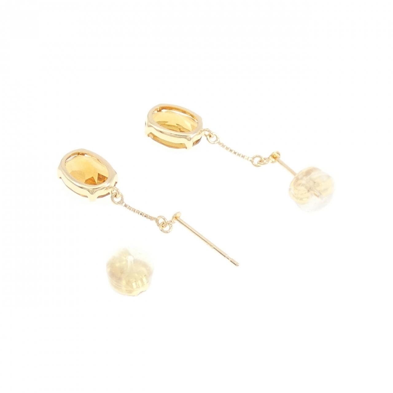 【新品】K18YG シトリン ピアス