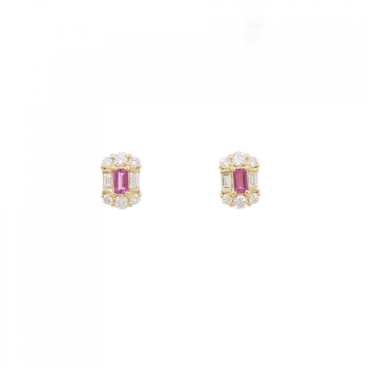 【新品】K18YG ルビー ピアス 0.17CT