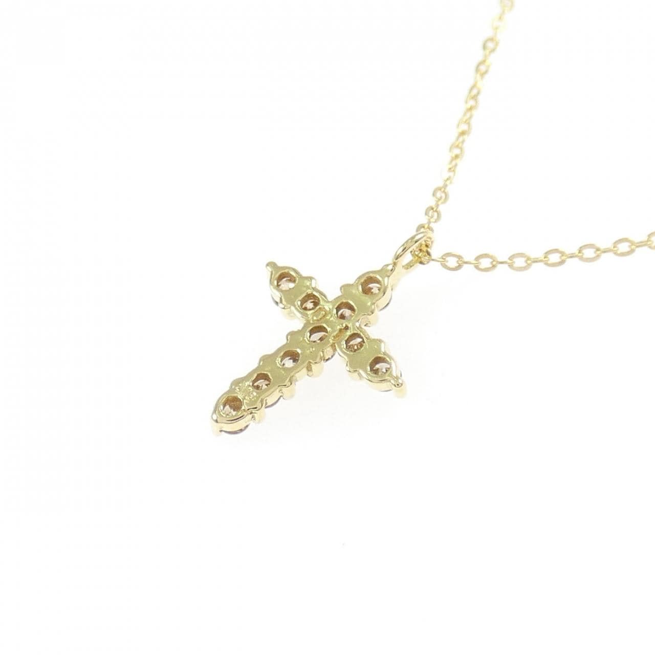 K18YG クロス ダイヤモンド ネックレス 0.1CT