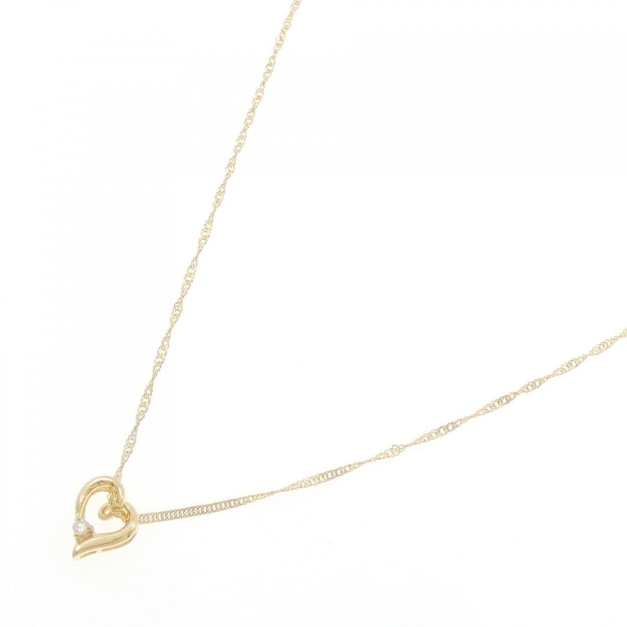K18YG ハート ダイヤモンド ネックレス 0.02CT
