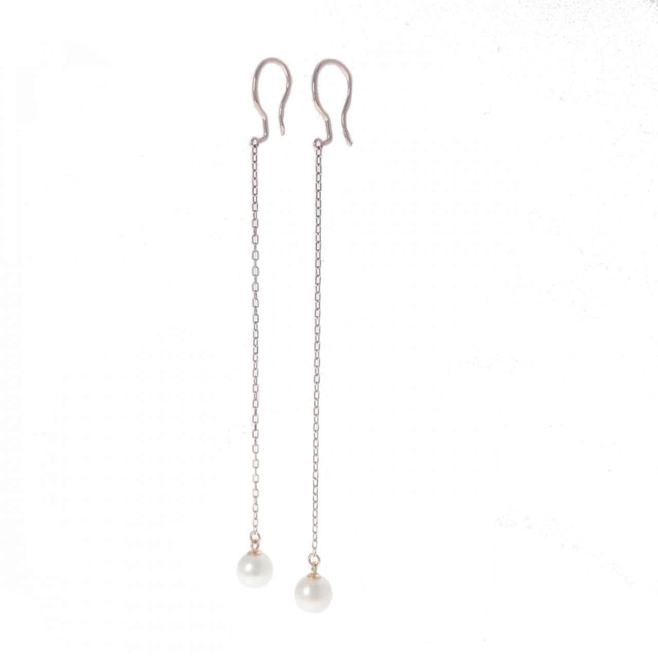 4゜C 淡水パール ピアス 5mm