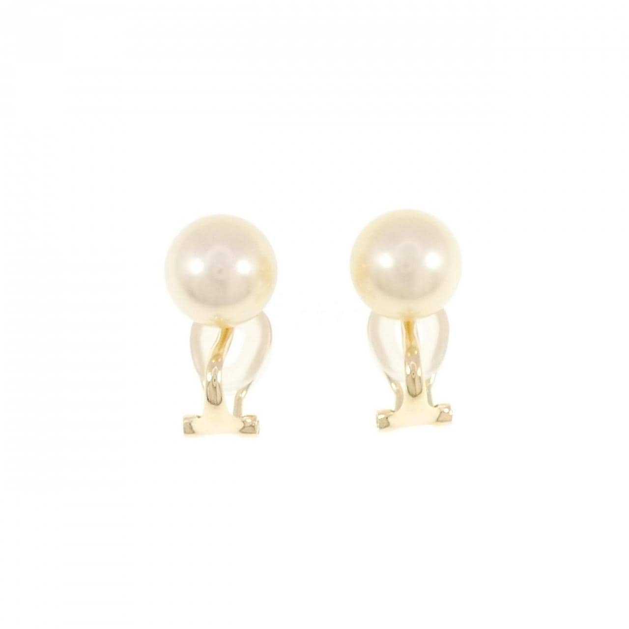 K18YG White Butterfly Pearl Earrings 10.0mm