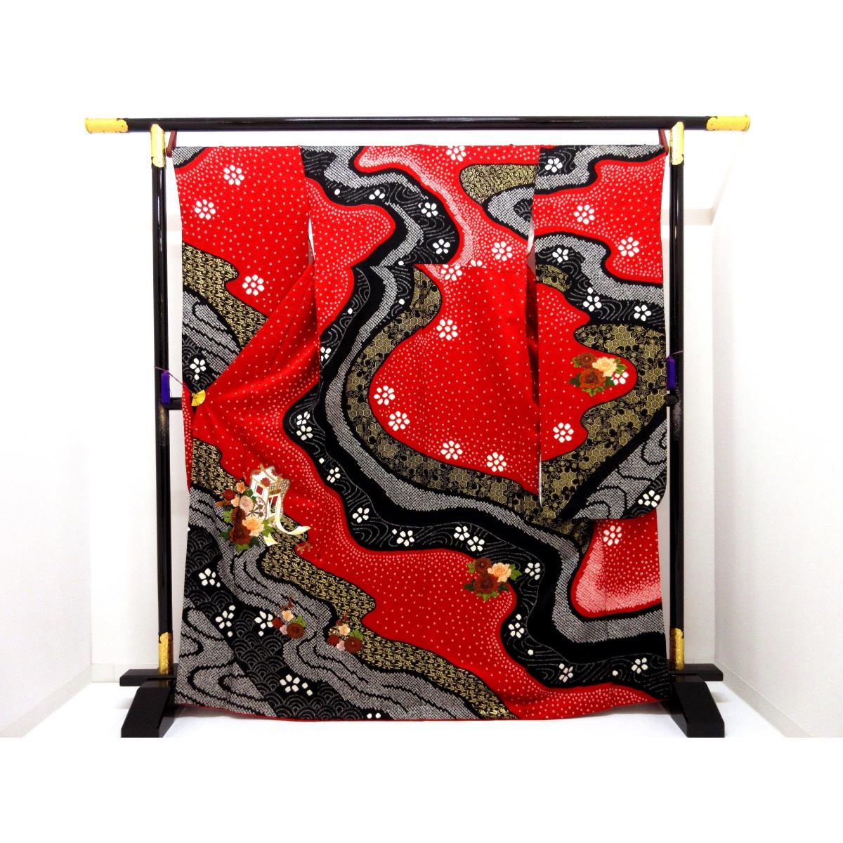 振袖刺繡絞花金彩友禪