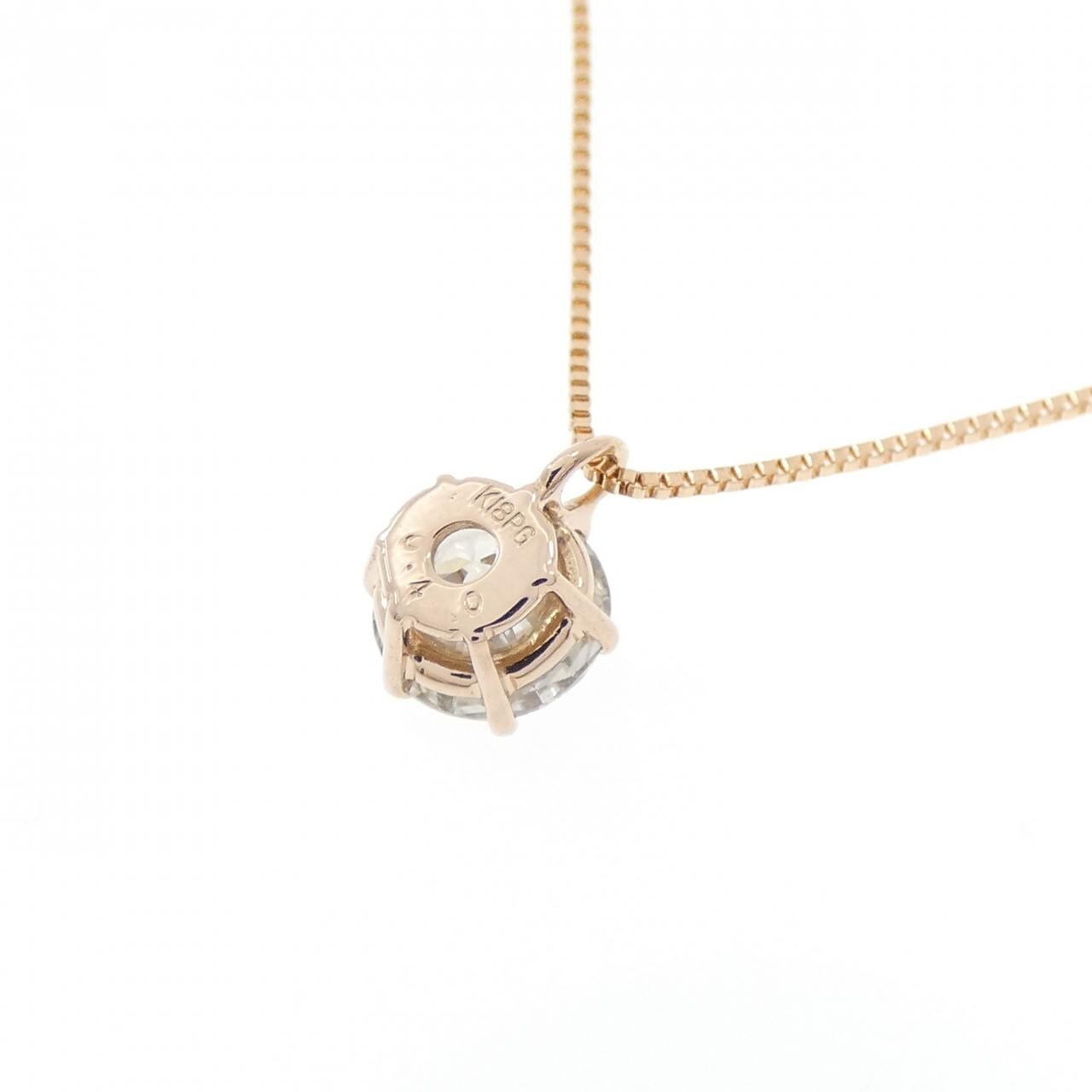 K18PG ソリティア ダイヤモンド ネックレス 0.40CT