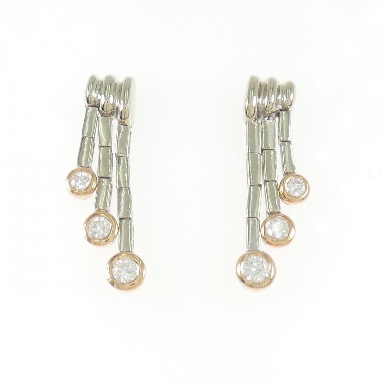 K18WG/K18PG ダイヤモンド ピアス