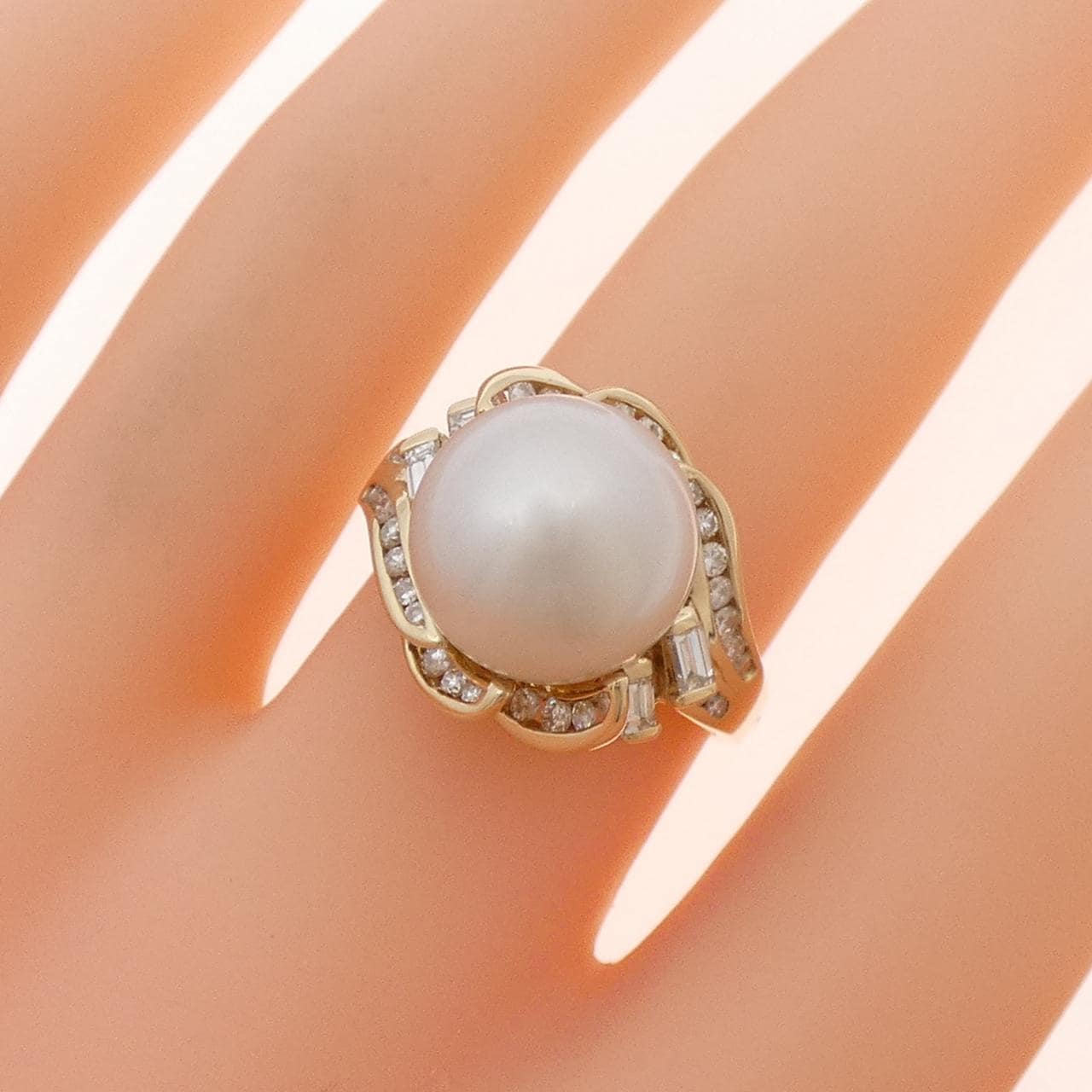 750YG 白蝶パール リング 11.1mm