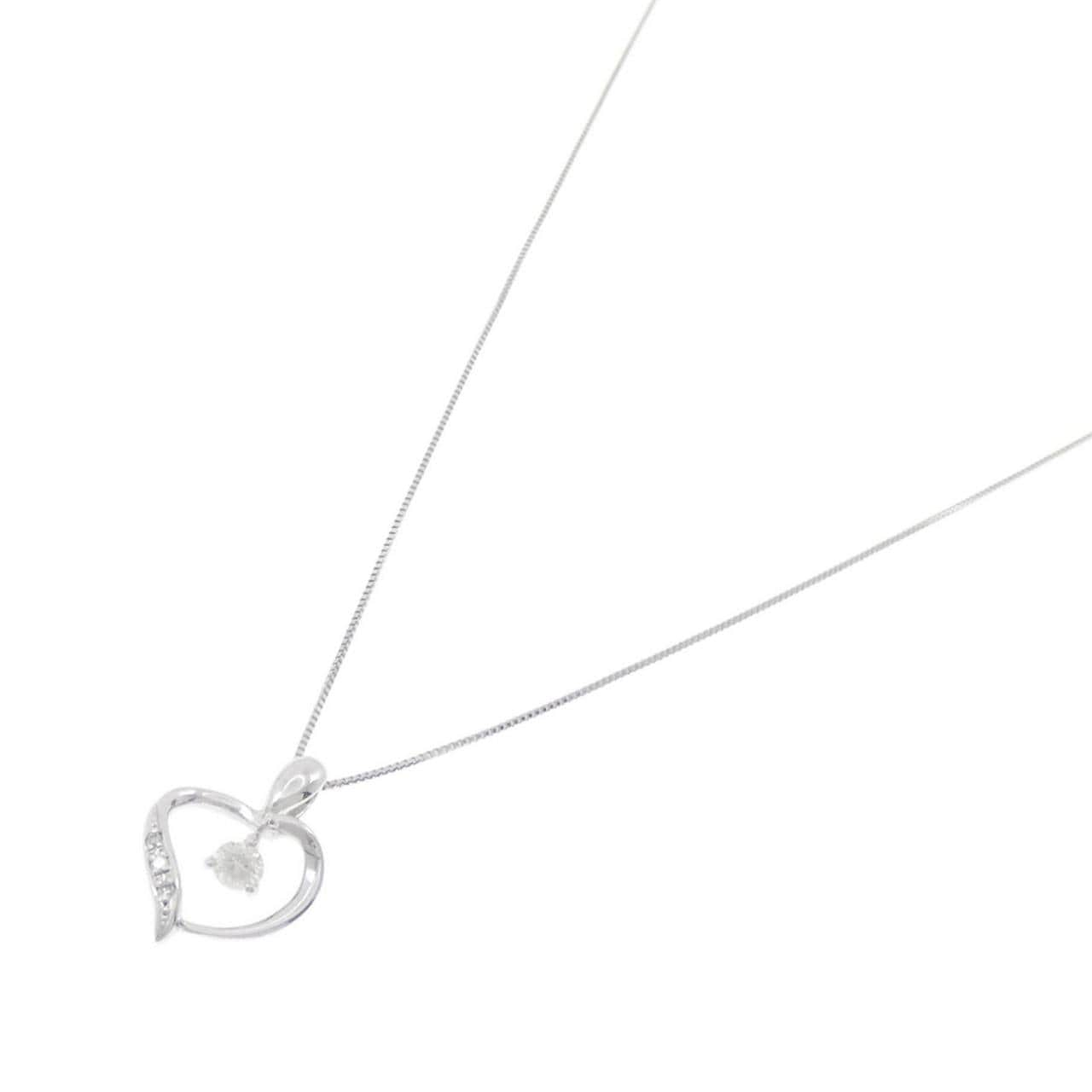 K18WG heart Diamond necklace 0.16CT