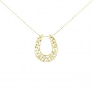 【新品】K18YG ホースシュー ダイヤモンド ネックレス 0.01CT
