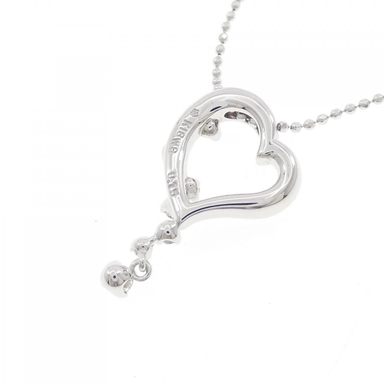 K18WG ハート ダイヤモンド ネックレス 0.15CT