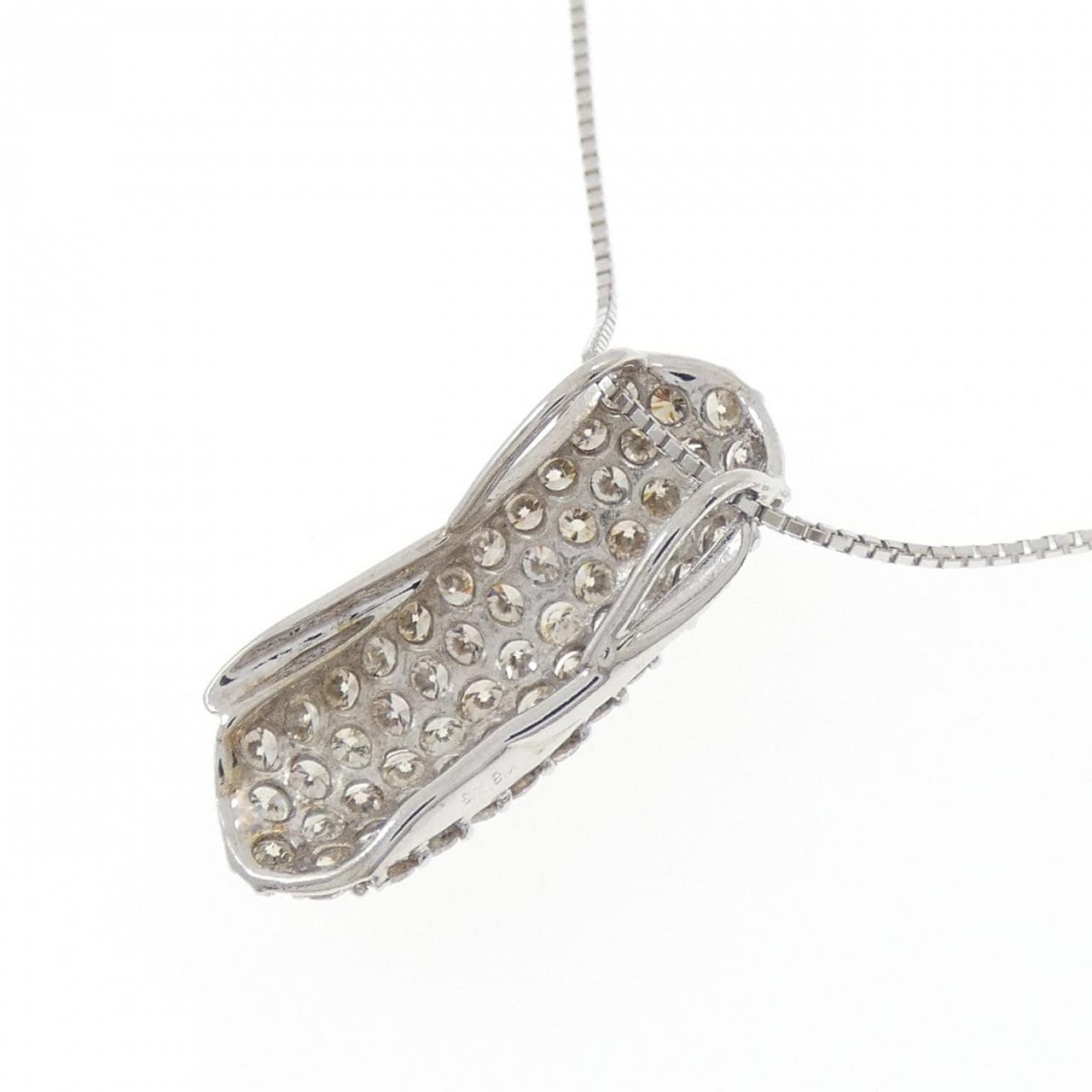 K18WG パヴェ ダイヤモンド ネックレス 1.60CT
