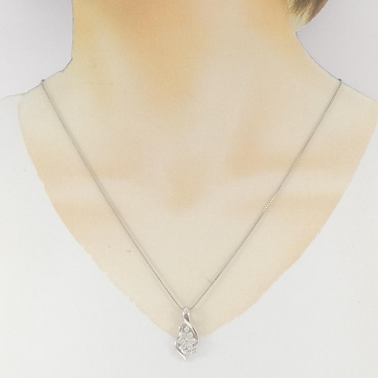 PT900/PT850 フラワー ダイヤモンド ネックレス 0.50CT