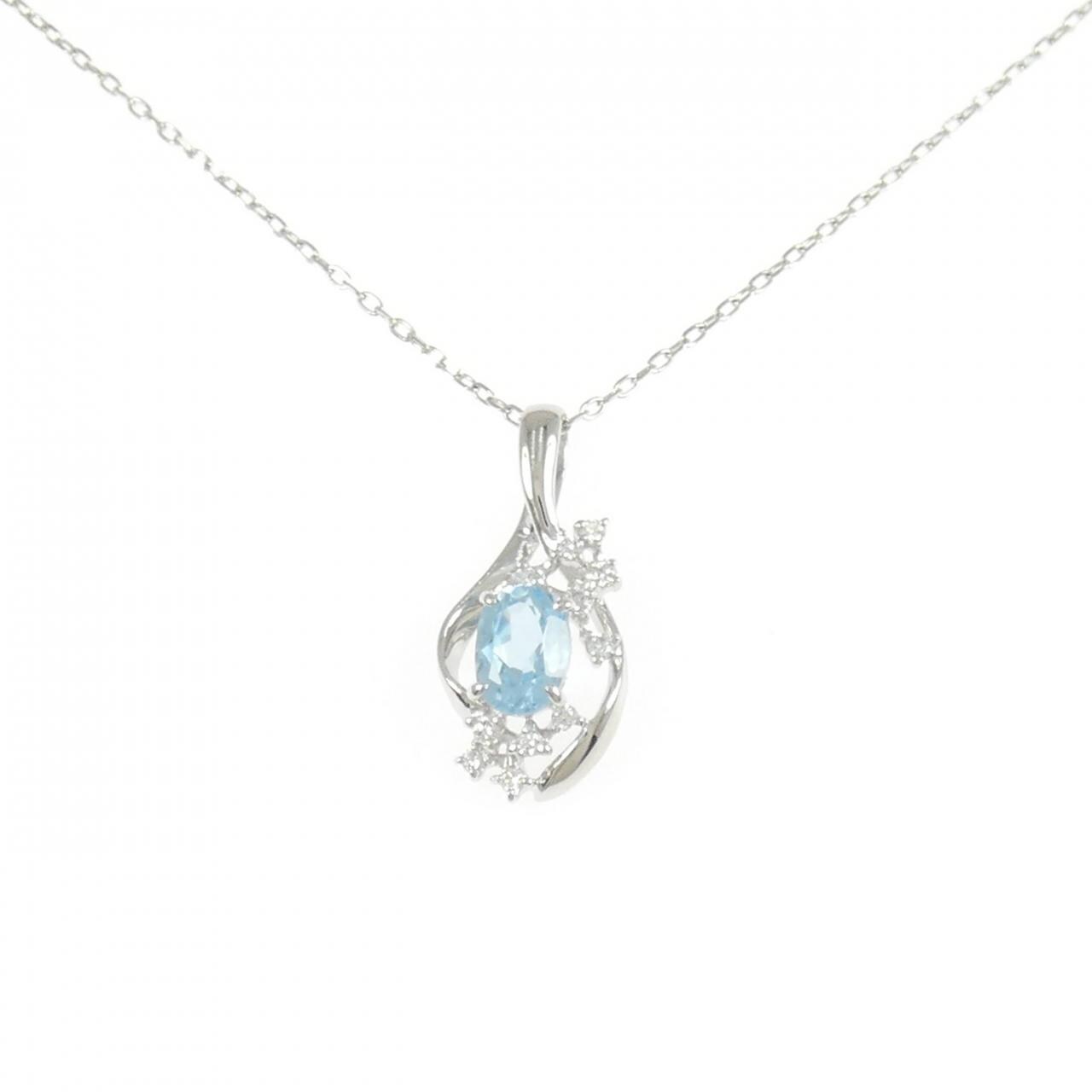 PT900/PT850 ブルートパーズ ネックレス 1.15CT