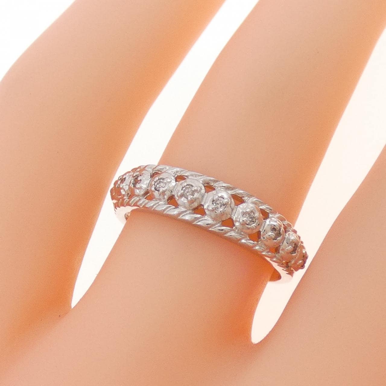 K18WG ダイヤモンド リング 0.08CT